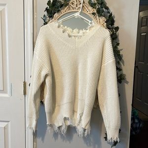 Leani distressed sweater size large